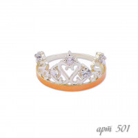 Серебряное кольцо с золотыми вставками 501