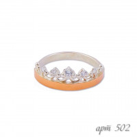 Серебряное кольцо с золотыми вставками 502