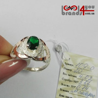 Серебряное кольцо с золотыми вставками 109