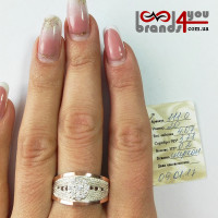 Серебряное кольцо с золотыми вставками 111